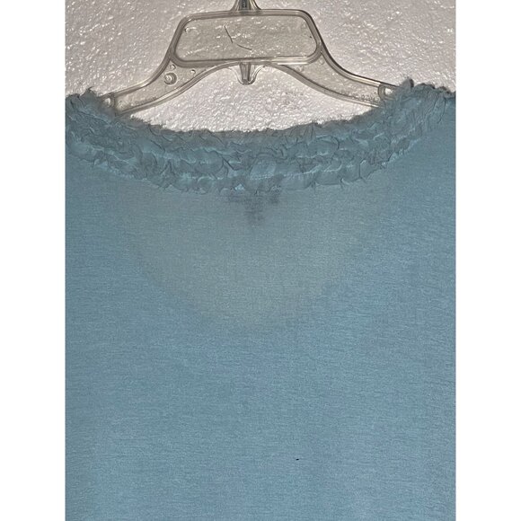 Talbots Woman Petites Large Lt Blue Scoop Neck 1/2 Sleeve Modal/Silk LW - Picture 8 of 16